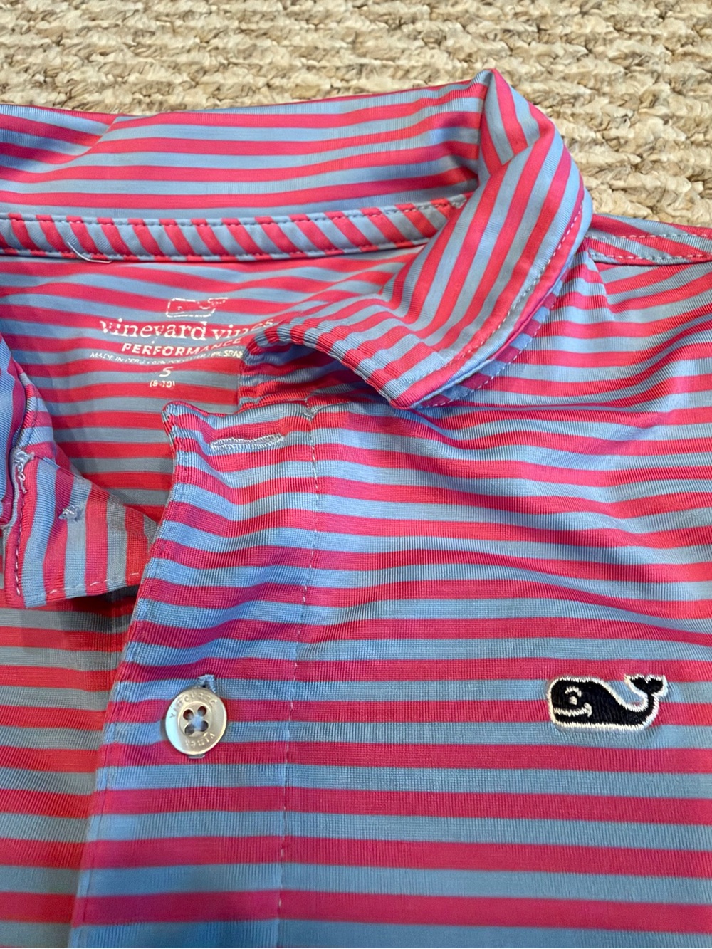 Vineyard Vines Pink and Blue Striped Kids Polo